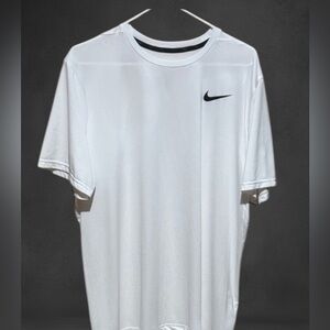 Nike Dri Fit Mens White Tee Black Swoosh Size Extra Large